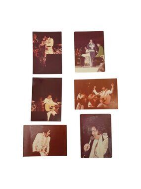 Elvis Presley 3.5 x 4.75 1970s Concert Photos Band Vocalists Original Lot Of 6